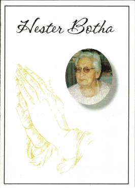 BOTHA-Hester-Minzina-Nn-Hester-1917-2008-F