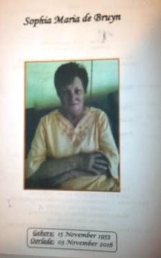 BRUYN-DE-Sophia-Maria-nee-Kruger-1953-2016-F