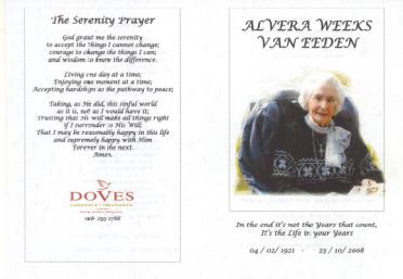 EEDEN-VAN-Alvera-Weeks-1921-2008-F