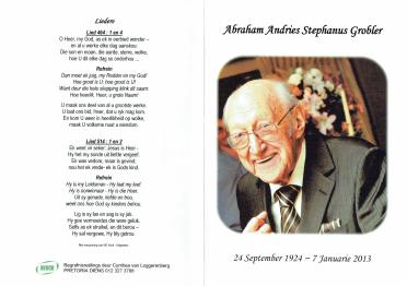 GROBLER-Abraham-Andries-Stephanus-Nn-Grobbie.Apie-1924-2013-M