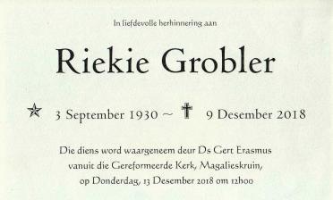 GROBLER-Riekie-1930-2018-F-97