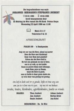 JOUBERT-Johannes-Bernardus-Stephanus-1905-1998-M