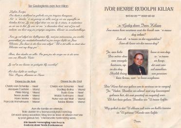 KILIAN-Ivor-Henrie-Rudolph-Nn-Ivor-1973-2002-M