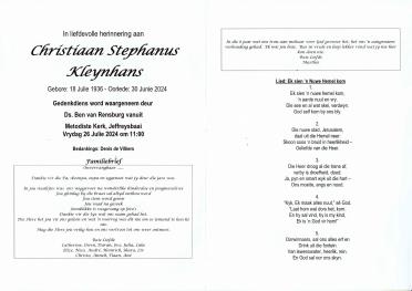 KLEYNHANS-Christiaan-Stephanus-Nn-Chris-1936-2024-M_2