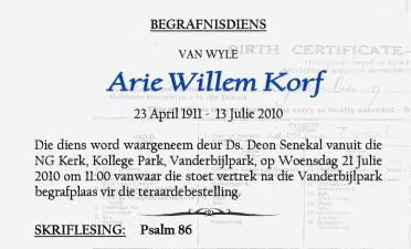 KORF-Arie-Willem-Nn-Arie-1911-2010-M_98