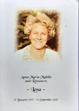 MABILLE-Anna.Maria-Nn-Lena-nee-Rossouw-1917-2007-F-1
