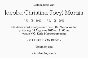 MARAIS-Jacoba-Christina-Nn-Joey-1945-2015-F_2