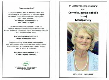 MONTGOMERY-Cornelia-Jacoba-Isabella-Nn-Isabella.Issie-1946-2022-F