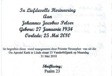 PELSER-Johannes-Jacobus-1934-2010-M
