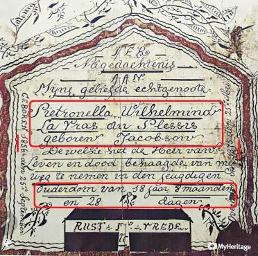 PLESSIS-DU-Pietronella-Wilhelmina-LaVras-nee-Jacobson-1856-1875-F