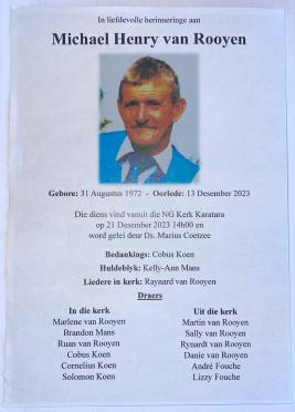 ROOYEN-VAN-Michael-Henry-1972-2023-Karatara-M-01