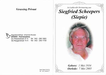 SCHEEPERS-Siegfried-Nn-Siepie-1934-2005-M