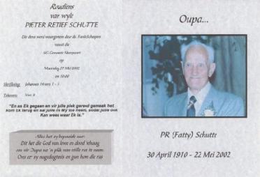 SCHUTTE-Pieter-Retief-Nn-PR.Fatty-1910-2002-M
