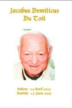 TOIT-DU-Jacobus-Demiticus-Nn-Kosie-1933-2007-GGSA.NoordWesVersameling-M