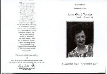 VORSTER-Anna-Nn-Nan-nee-Pretorius-1923-2007-GGSA.NoordWesVersameling-F