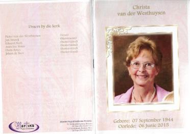 WESTHUYSEN-VAN-DER-Surnames-Vanne
